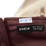 SheIn Brown/Cream Color Blocked Faux Leather Crop Top Women's Size Small 10-16-2 Photo 3