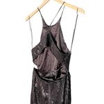 Bardot NWT  Dress Open Back Sequin Midi Black Slip Dress Size 6 Slinky Sexy New Photo 6