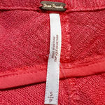 Free People  Top Red Rouge Size S Gauze Long Sleeve Dolman Sleeve V-Neck Boho Photo 3