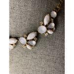 Avon Vintage White Opal Cluster Necklace Earrings Set Bridal Statement Jewelry Gold Photo 7