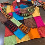 Boho Patchwork Hoodie L Nepal Cotton Embroidered Festival Hippie Cottagecore Size L Photo 11