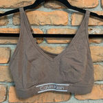 Calvin Klein ‎ Women's Lounge Low Support V-Neck Pullover Bralette Brown Size S Photo 0