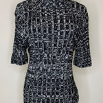 Vintage Mock Neck Marled Short Sleeve Sweater Sz XL Black Photo 0