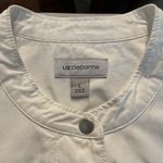 Liz Claiborne Women's Light Jacket Cinch Waist Pockets Safari White Size L Photo 2