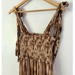 Especia Nairobi Animal Print Smocked Maxi Dress Size Maternity XL Tiered Brown Photo 4