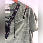 Vocal  L Lace Up Studded Cold Shoulder Tunic Top Photo 3