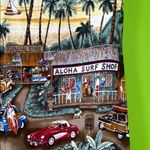 Vintage yellow and Green Puff Sleeve Sheath Midi Dress Size M Photo 6