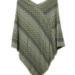 Art & Soul Green Zig Zag Women's Cape Top Size L / XL Multicolor Shawl Photo 0