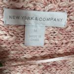 New York & Comp Fringe Hem Chunky Knit Open Cardigan Sweater Pink Medium Boho Photo 9