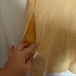 Free People  Yellow Lace Up Linen Blend Dress Size XS Photo 5