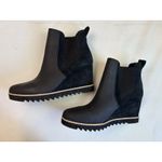 Toms ‎ Black Suede Ankle Wedge Bootie Women's 10 Low Top Photo 3