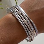 Silver Bangle Bracelet Set Of 5 Photo 2