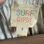 Surf Gypsy  | Brown and Blue Swim Cover Up Dress Off Shoulder Bell Sleeves Small Photo 4