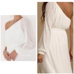 Lulus White One Shoulder Pleated M Midi Dress Long Sleeve Grecian Goddess
Style Photo 8