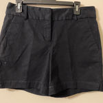 Loft NWT Ann Taylor The Riviera Shorts Black Flat Front Chino Shorts Size 4 Photo 0