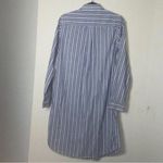 Lands End Blue and White Striped Shirt Dress Classic Business Office Size 8 Photo 4