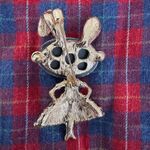 Twee Bunny Rabbit With Glasses Brooch With Colorful Stones Red Photo 3