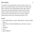 NEW Lulu's Bright Skies Green Floral Print Halter Mini Dress Women's Size L Size L Photo 9