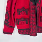 Unique Embroidered Wool Jacket Red/Black Size XL Made in Guatemala unisex Red Photo 6