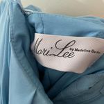 Mori Lee Vintage Baby Blue Chiffon Pleated Midi Strapless Dress Photo 2