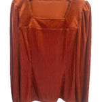 Beaudrm Blouse Womens Size Small Burnt Orange Square Neck Long Sleeve Ribbed NWT Photo 0