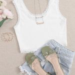 SheIn white lace trim tank top Photo 0