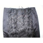 New NWT $498 Womens Black Silk Fringe Skirt Worth NY 6 York Metallic Silver Photo 3