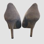 Enzo Angiolini  Gray Suede Ruffle Peep Toe Heels Pumps Stiletto Women’s Size 6M Photo 2