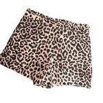 J.Crew Pink Leopard Print Ruffle Shorts Women Size 0 Animal Print Linen Cotton Photo 2