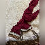 Silk, net, and velvet embellished anarkali three piece designer dress Red Photo 3