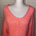 Free People Sweater Chunky Neon Pink Slouchy Dolman Open Knit, Size Small Photo 7