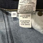 Hudson Jeans Hudson Krista Super Skinny Dark Blue Jean Women 28 (32X31) Low Rise Ripped Denim Photo 7