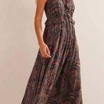 Boden USA Boden Tie-Back Navy Paisley Print Ruffled Maxi Dress Petite 6P NWT Photo 0
