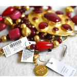 Chico's NWT  Limited Addition Gold Tone Pink/Red Beaded 28"-32" Boho Necklace Photo 5