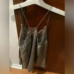 IRO NWT Paris Berwyn Silk Lace Trim Camisole Top Grey Gray 36 S Photo 3