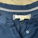 Pure + Good Womens XS Henley Thermal Top Long Sleeve Ribbed Knit Navy Blue Photo 6