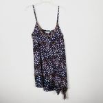 Free People Navy Floral Print Asymmetric Layered Mini Dress Photo 4