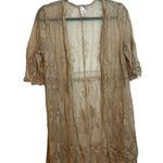 No Boundaries  Beige Sheer Lace Kimono Cardigan Photo 0