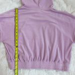 Forever 21 F21 Kawaii Pastel Lilac Purple Semi Crop Velour Y2K Hoodie Sweatshirt Size Large Photo 7
