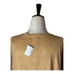 Dylan Shirt Women Medium Tan Golden Brown Short Sleeve Faux Suede Tee NWT Preppy Photo 4