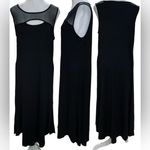Cable & Gauge Black Sleeveless Midi Dress Mesh Detail & Keyhole Front Size M Photo 1