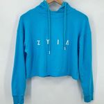 Zyia  Active blue pullover spellout logo hooded sweatshirt lounge Photo 0