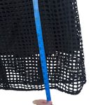 Megan Huntz Atlanta Black Windowpane 3/4 Sleeve Midi Dress Medium M Sheer USA Photo 9