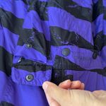 Obermeyer Purple Black Striped Popover Ski Pullover Coat with Pockets, Size S Photo 2