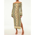 MISA Los Angeles  knit Geometric Print offShoulder Maxi Dress Bell Sleeves  L Photo 1