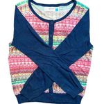 Anthropologie  Sparrow Cardigan Rainbow Cardigan Scoop Neck Watercolor Medium Photo 0