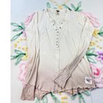 We The Free  People XS Henley Top Long‎ Sleeve Ribbed Knit Casual Button Front Photo 2