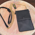 SeOSTO Black Leather Crossbody Bag Stadium Travel Purse Cell Phone Wallet Photo 0