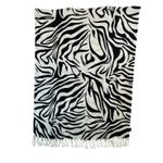 Abstract Zebra Print Long Scarf 26x70 Black White‎ Indie Sleaze Streetwear READ Photo 1