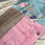 80s 90s pastel tie dye watercolor color block quilted jacket floral embroidery Size XL Photo 4